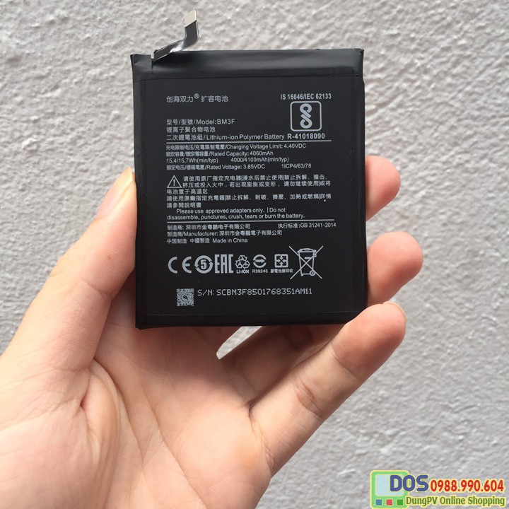 Pin điện thoại xiaomi mi 8 pro dung lượng cao, thay pin mi8 explorer 4000 mah