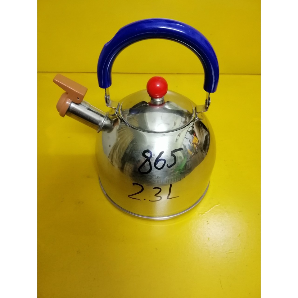 Ấm inox có còi hú nội địa Nhật (made in Japan) (2.3L) (mã 865), Dùng được bếp từ