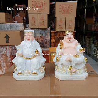 Cặp thần tài ông địa đá 8in cao 20 cm