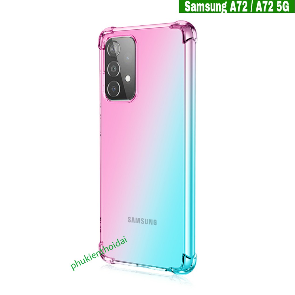 Ốp lưng Samsung A72 / A72 5G dẻo đa sắc lồi 4 góc chống sốc cao cấp
