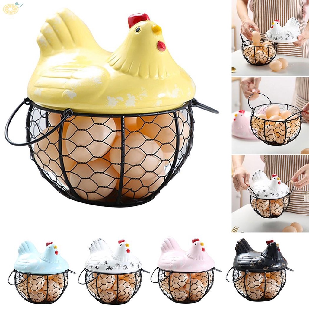Egg Basket Country Style Creative Cute Home Household Storage Wrought Iron