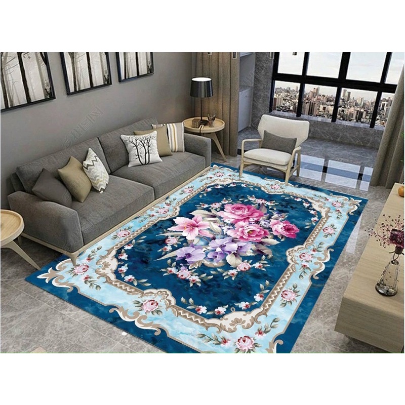 Thảm trải sàn Bali 5D ho ngũ sắc-Thảm trải sàn trang trí phòng khách phong cách hiện đại 1m6x2m3 -2mx3m