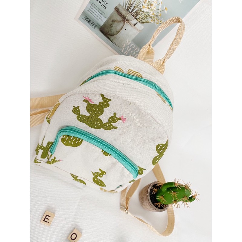 Balo mini vải bố hoạ tiết siêu cưng