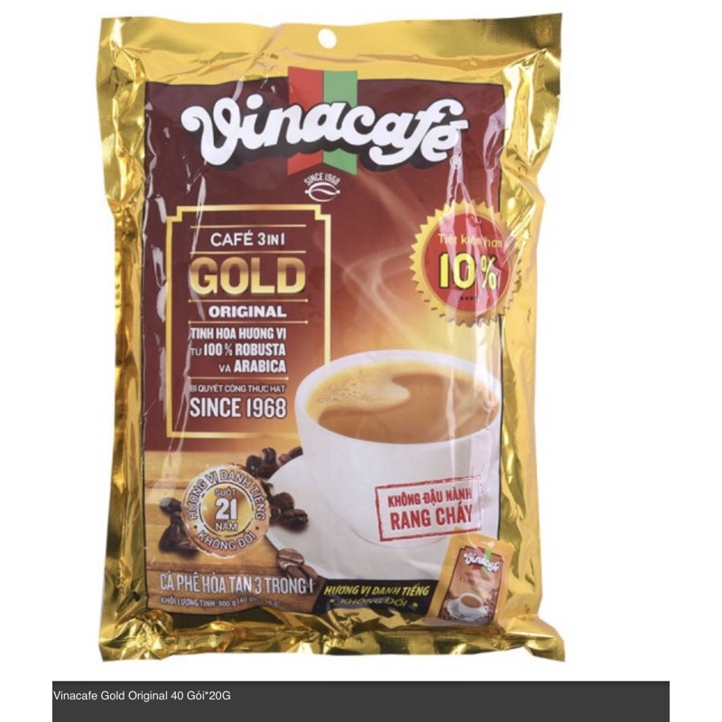 Cà phê sữa 40gói×20g(gói lớn tiết kiệm) Vinacafe Gold