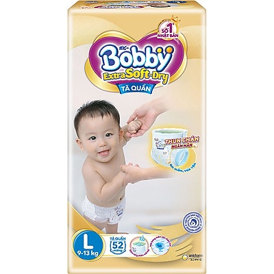 Tã quần cao cấp Bobby Extra Soft Dry L52+2miếng