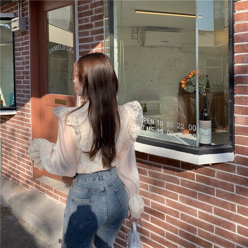 [SẴN] ✨ ÁO KIỂU THẮT NƠ VIỀN REN VAI 🎀[Có Ảnh Thật]🎀 MÀU BE PHONG CÁCH VINTAGE NHẸ NHÀNG DỄ THƯƠNG | BigBuy360 - bigbuy360.vn