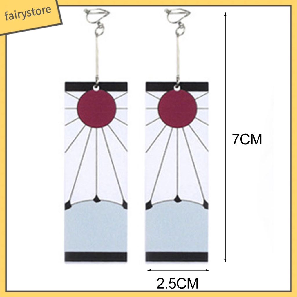 1 Đôi Khuyên Tai Acrylic Hóa Trang Tanjiro Sáng Tạo
