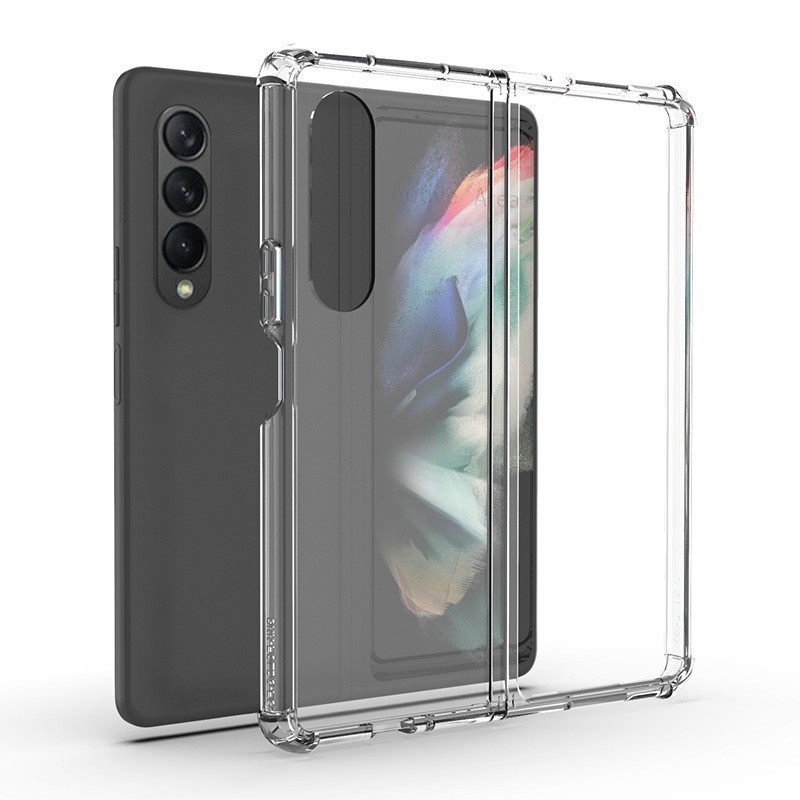 Ốp Điện Thoại TPU Mềm Trong Suốt Siêu Mỏng Chống Sốc Bảo Vệ Toàn Diện Cho Samsung Galaxy Z Fold 3