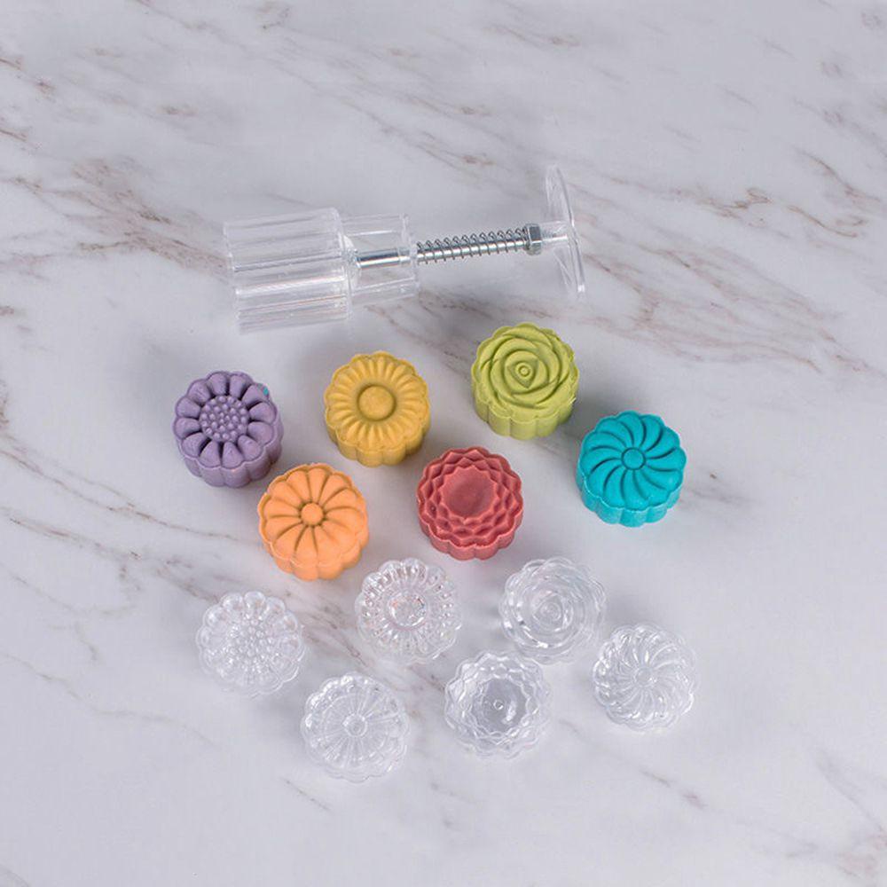 Khuôn Nhấn Tạo Hình Bánh Trung Thu Hình Hoa 3D 6 Kiểu