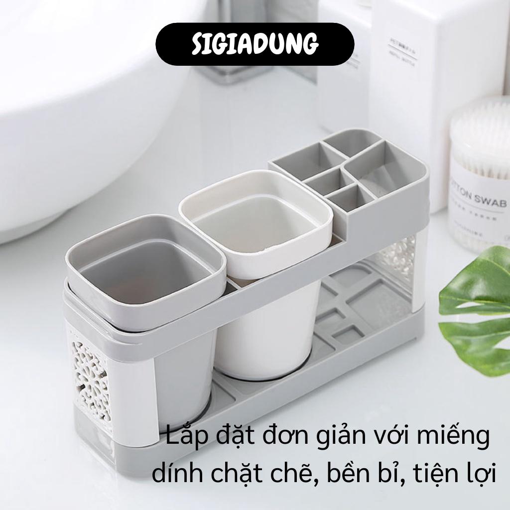 GIÁ SỈ  Kệ nhà tắm - Kệ đựng bàn chải đánh răng kèm 2 ly súc miệng cho vợ chồng 9371