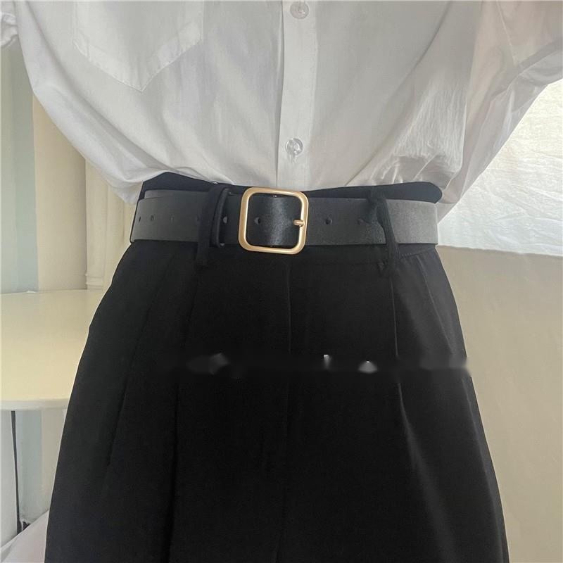 Thắt Lưng Màu Đen Phong Cách retro Hàn Quốc Dễ Phối Đồ