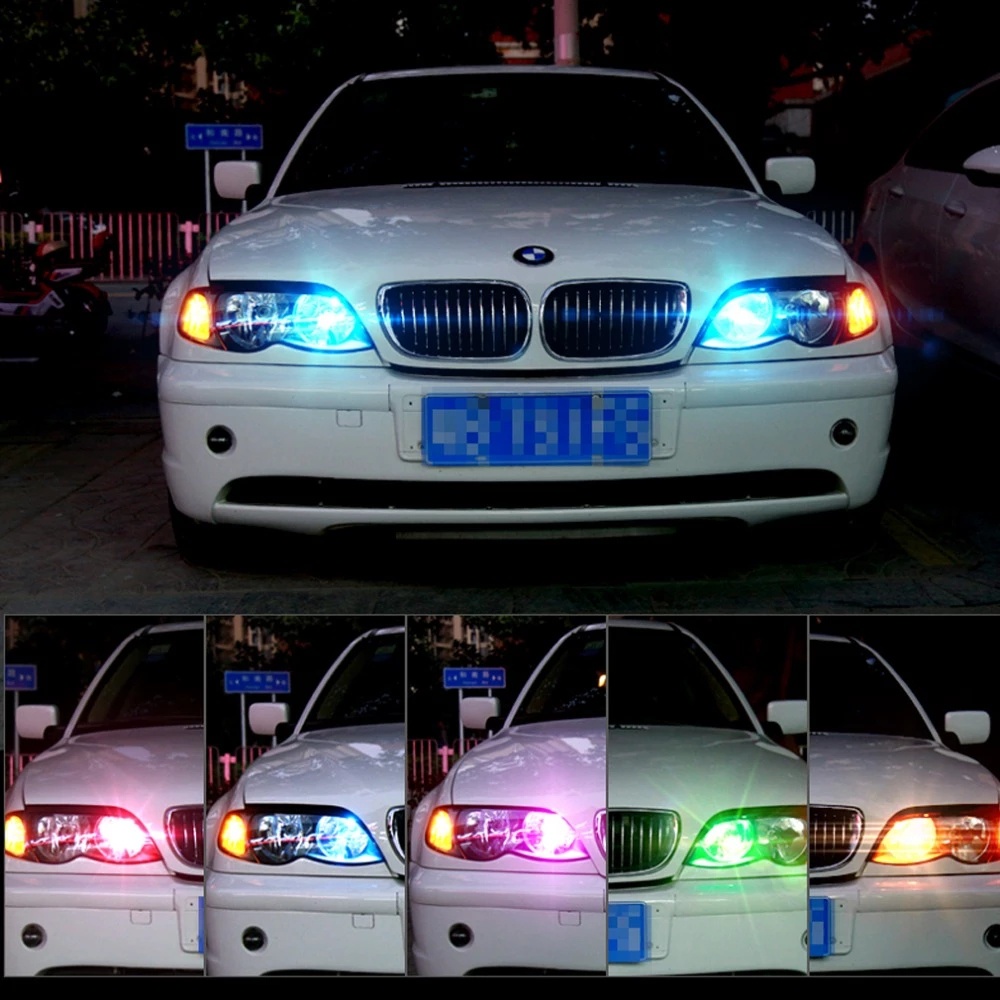 Set 2 Đèn led t10 194 168 w5w 5050 smd rgb Cho Xe Ô Tô Kèm remote Điều Khiển