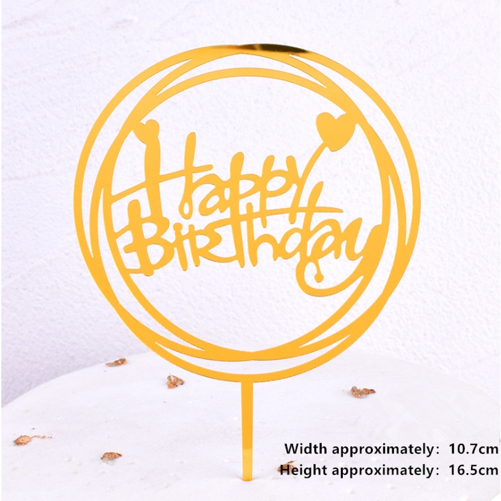 1 Thẻ Trang Trí Bánh Kem Sinh Nhật Bằng Acrylic