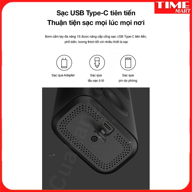 Bơm 1S cầm tay đa năng Mijia Bicycle Pump 1S MJCQB04QJ [TIME_MART siêu thị tiện ích gia đình]