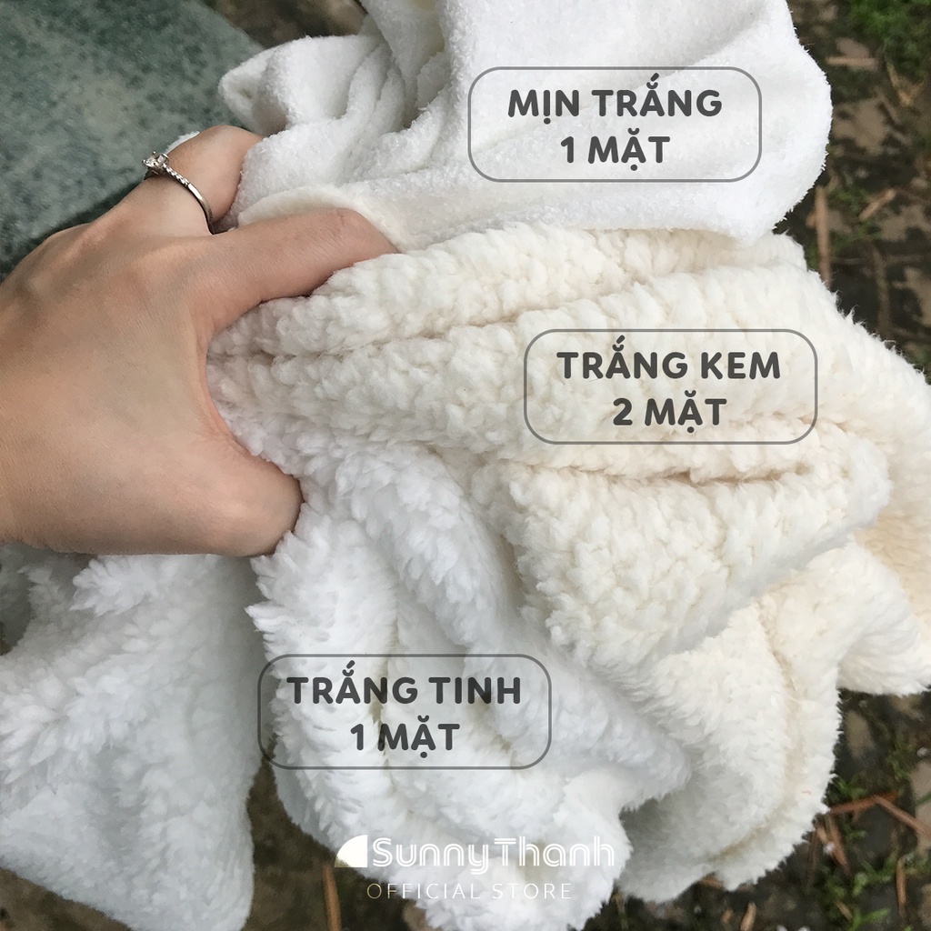 1mx1m6 CỪU mềm mịn - Vải lông cừu sale hạt mịn hồng trắng kem 1m xanh da trời pastel SunnyThanh