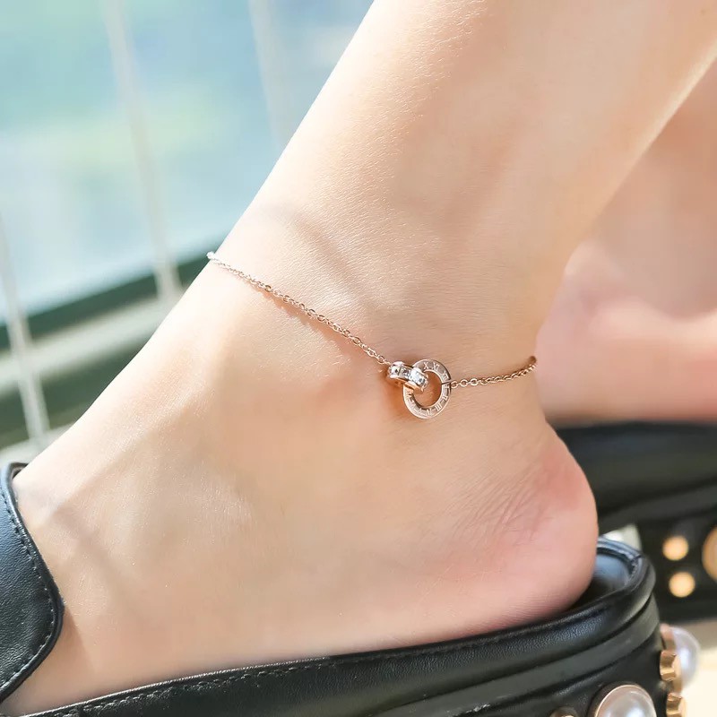 Lắc chân hai vòng thời trang hàn quốc xinh xắn đơn giản dễ phối đồ cho nữ