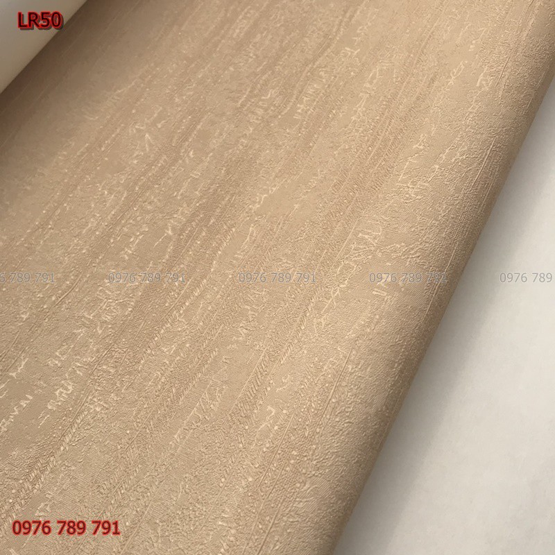Giấy Dán Tường Phòng Khách Xước Tom Gỗ Màu Vàng LR50 Lụa Không Keo Khổ 10m x 53cm