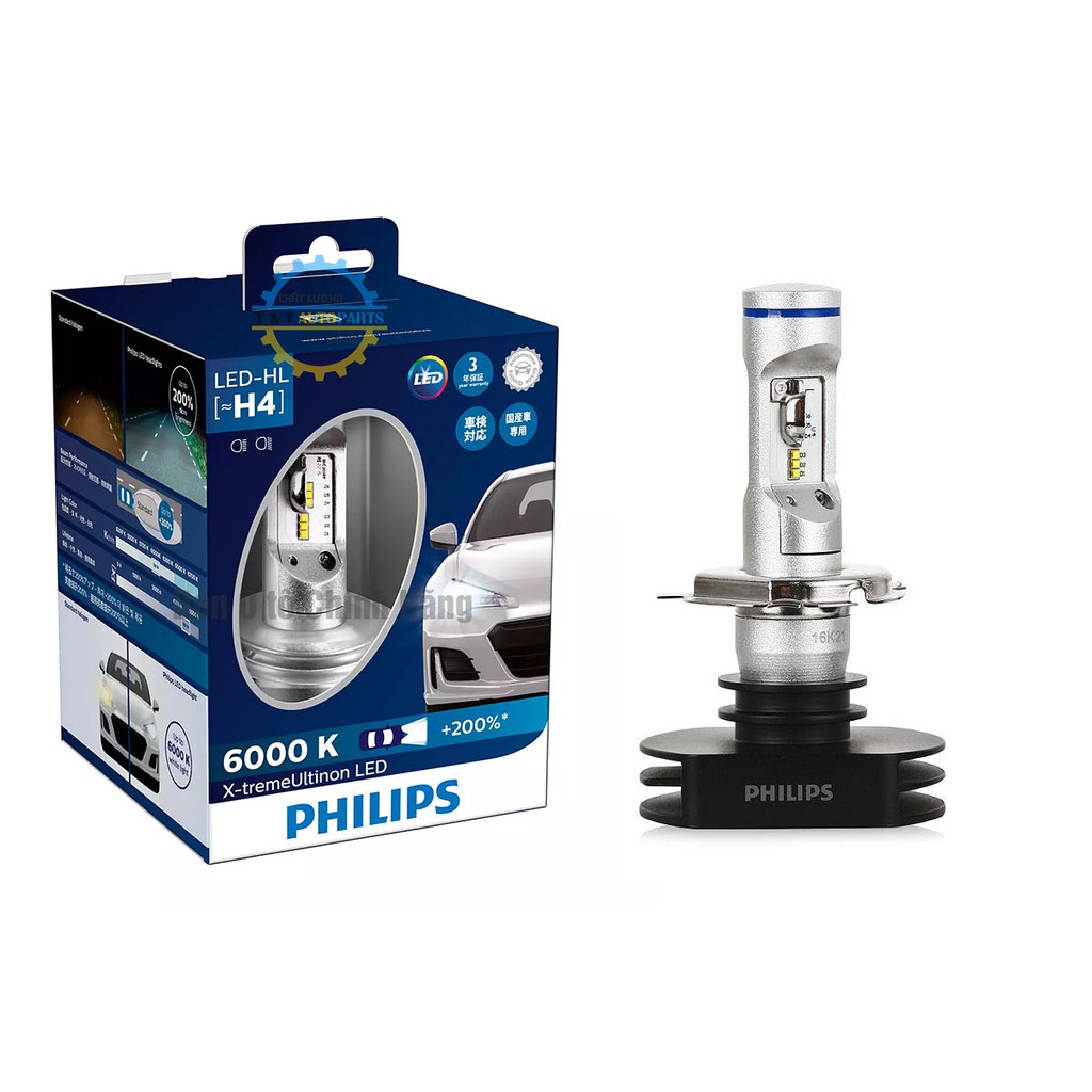 Đèn Led Philips Tăng Sáng 200% Ô Tô Xe Hơi H4 6000K +200% 12953 12V BWX2