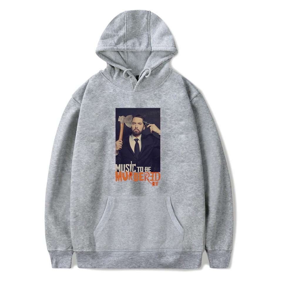 Áo hoodie in Logo Music To Be Murdered By Eminem 2021 phong cách Harajuku thời trang cho cặp đôi