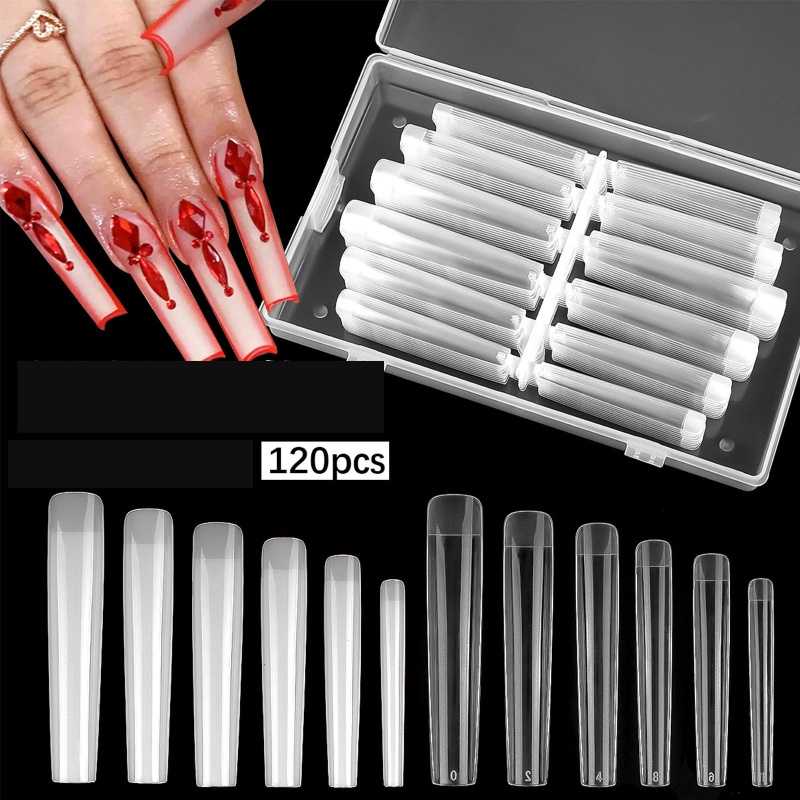 Set 120 Móng Tay Giả Hình Vuông Phủ Toàn Diện