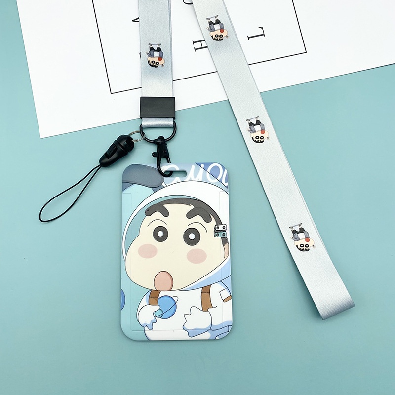 Dây Đeo Thẻ Bảng Tên Sinh Viên Học Sinh Nhân Viên Văn Phòng ID Card Móc Gắn Chìa Khóa Điện Thoại Cậu Bé Bút Chì Shin
