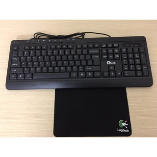 Combo bàn phím multimedia có dây TM-K4246 chính hãng thương hiệu X-TECH + bàn di chuột cao su tự nhiên hiệu Logitech