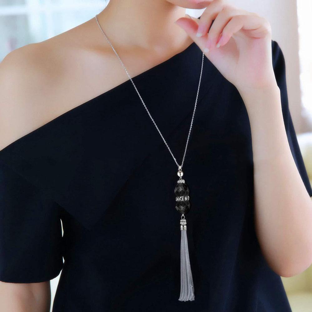 Vòng cổ Mặt Elsworth Thanh Lịch|Hạt Phụ Nữ Dài|Trang Sức Màu Sắc