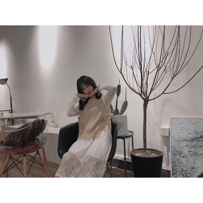 [ODER] [Ảnh Feaback phía sau] Set gile len váy trắng ren ulzzang cực xinh | BigBuy360 - bigbuy360.vn