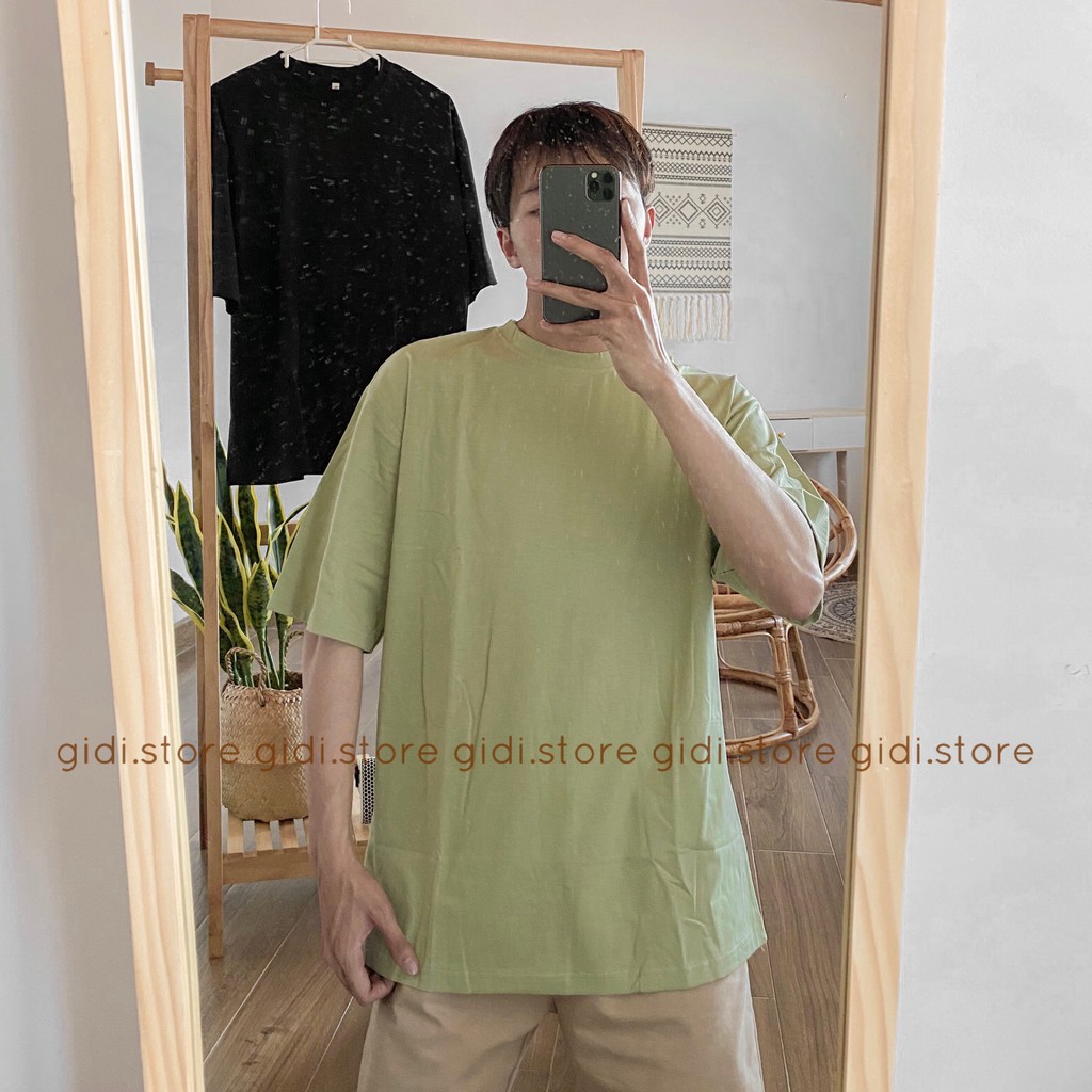 Áo Phông Trơn Tay Lỡ form rộng OVERSIZE vải thun co giãn Nam Nữ Unisex - thoáng mát, không nhăn, hàng chính hãng 💥 GIDI