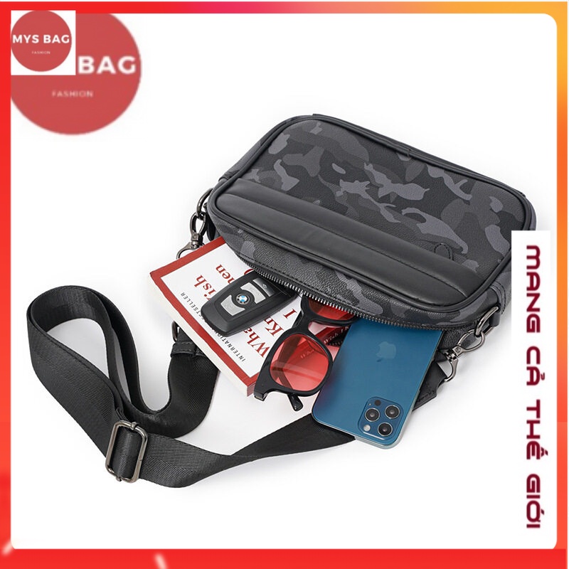 [tx-0505 Thiết Kế Túi Đeo Vai Rằn Ri Mới Cho Nam Giới,Túi Đeo Chéo Thường NgàyThờiTrang Phong Cách Hàn Quốc Bằng Da PU