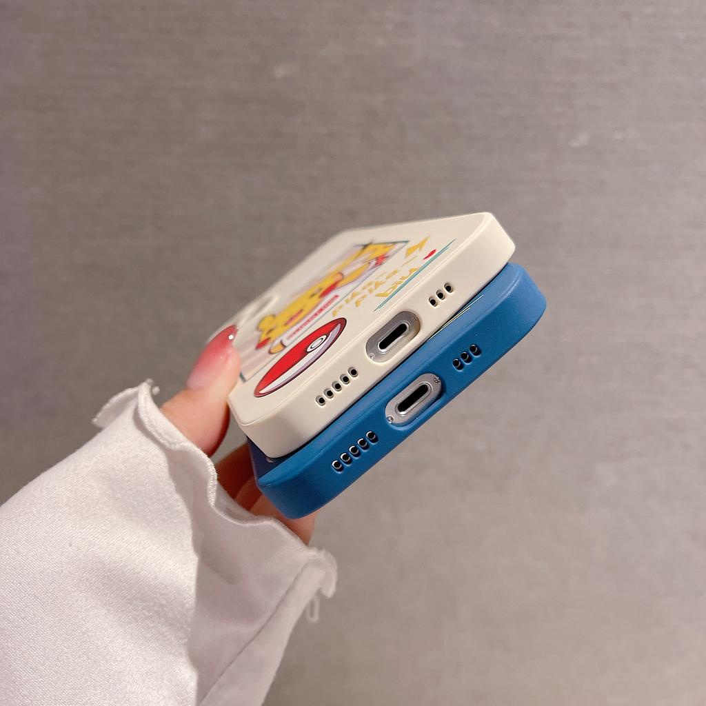 Ốp Điện Thoại In Hình Pikachu/Rùa Cho iPhone 13promax 12 11 7Plus X XR XSMax 8 7