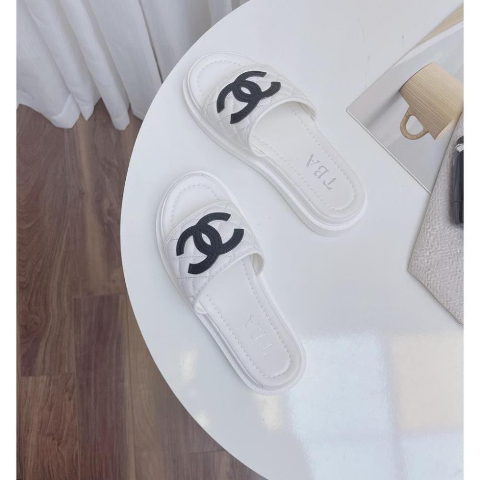 Dép nữ - Sandal nữ Chanel đế bánh mì 2 phân tag CC ngược -p01