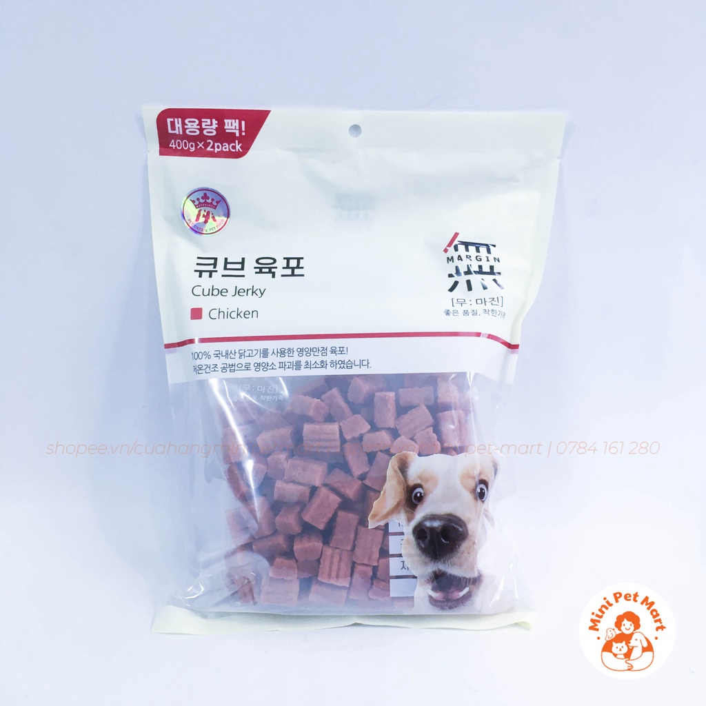 Thịt gà viên cho chó BOWWOW 800g - snack, bánh thưởng cho chó