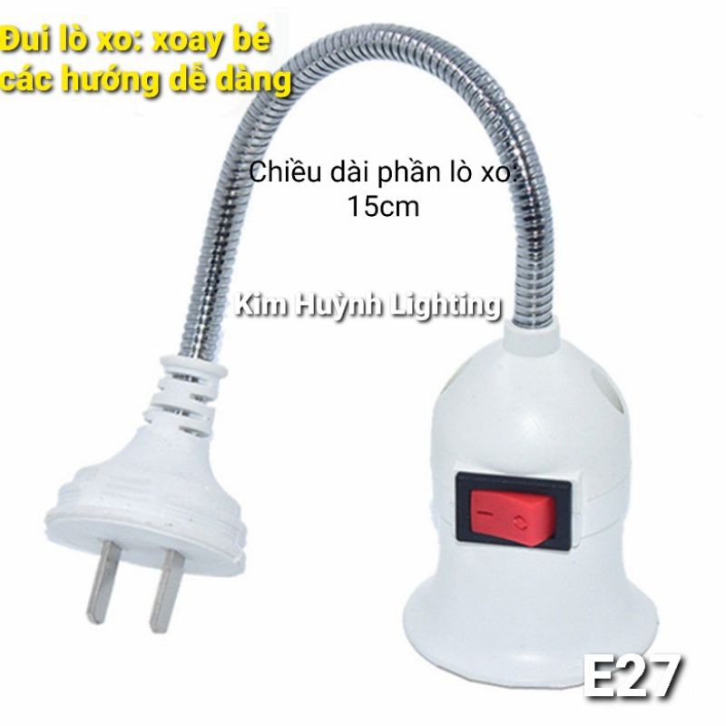 Đui bóng đèn, bộ dây đui đèn E27 có công tắc