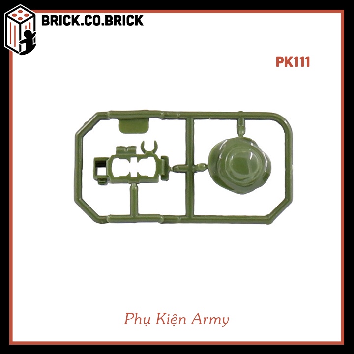 Phụ Kiện MOC Army Đồ Chơi Lắp Ráp Minifigure Nón và Giáp 2 màu Be và Xanh Lá PK106-PK115