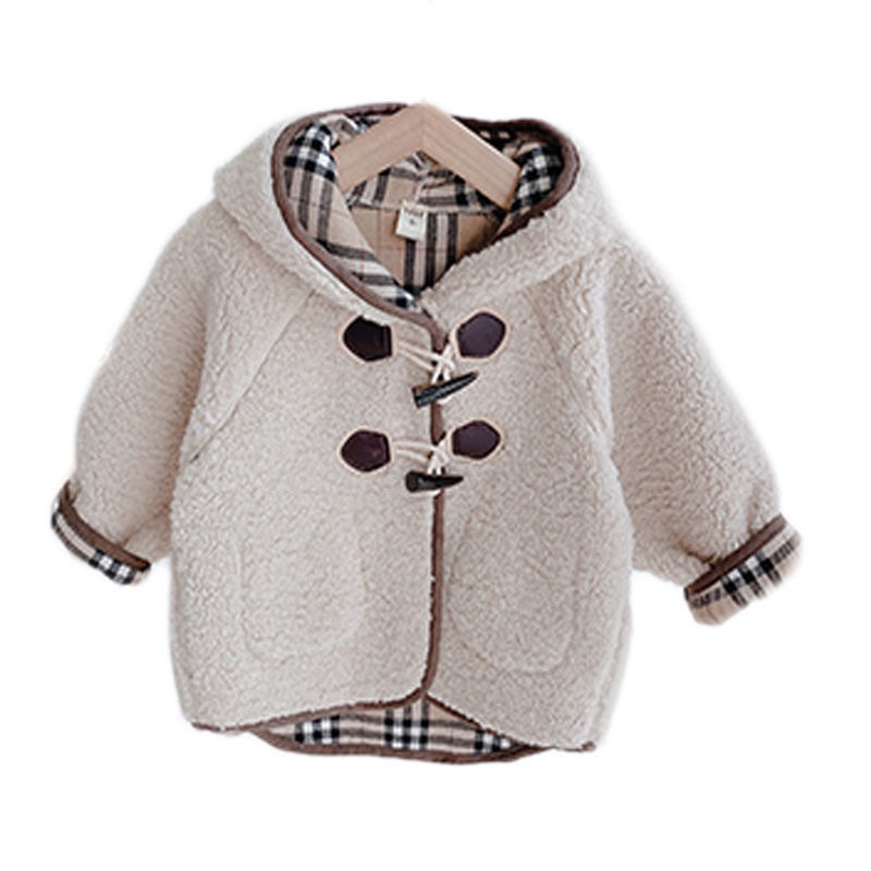 Áo khoác dạ nỉ trần bông sọc caro mặc 2 mặt cho bé trai & bé gái  N00970