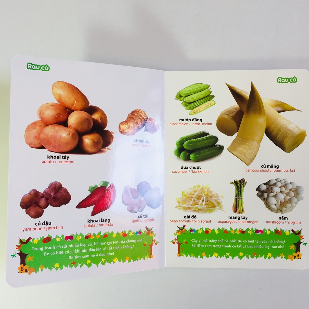 Sách – Tử Điển Tranh về Rau Củ Quả Hoa - Từ Điển Tranh về Các Con Vật (Bìa mềm)