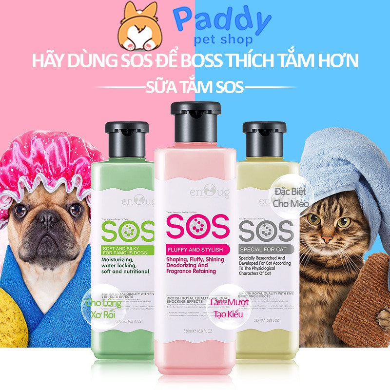 Sữa Tắm SOS Cho Chó Mèo - Dưỡng Lông, Khử Mùi và Lưu Hương (530ml)
