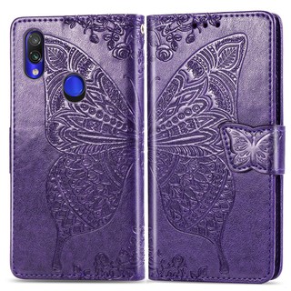 Bao da điện thoại dập nổi cánh bướm ngộ nghĩnh cho Xiaomi Redmi 7
