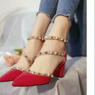 Giầy nữ quai chéo đế vuông 6cm đủ màu