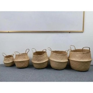 Xưởng sx- giỏ cói túi cói bị cói size 20-25-30cm để trồng cây -tre vn