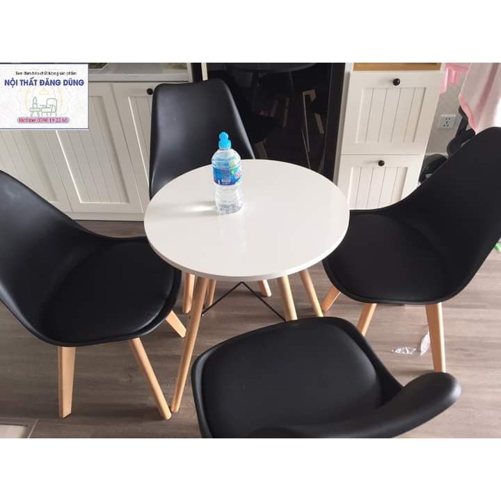 Bộ bàn ghế ban công, phòng khách Eames 1 bàn tròn 4 ghế, phù hợp không gian nội thất gia đình, quán cafe, quán trà sữa | BigBuy360 - bigbuy360.vn