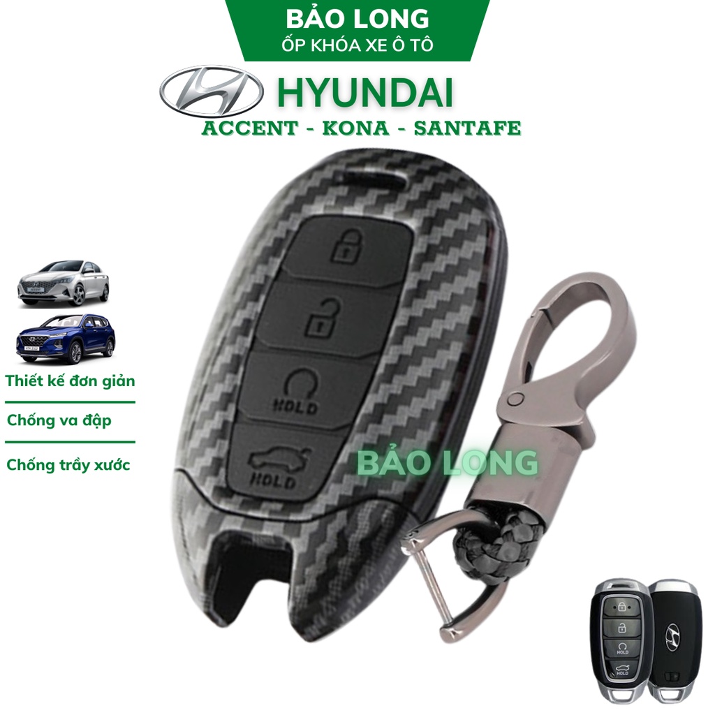Ốp khoá 4 nút vân Carbon Hyundai Accent - Elantra 2023