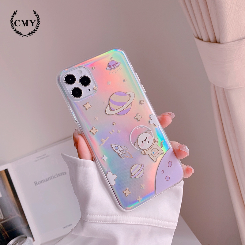 ốp iphone 11 Ốp điện thoại silicone TPU mềm in hình cún vũ trụ cho iPhone 11/11Pro 11pro Max X XR XS XS MAX 7 8 + SE