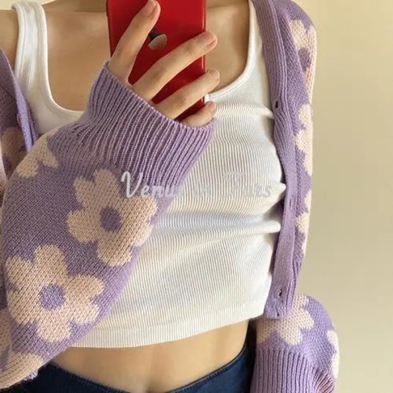 [ORDER] ÁO CARDIGAN HOA TÍM SIU CUTIE NHƯ BÀ CHỦ ZAY | BigBuy360 - bigbuy360.vn