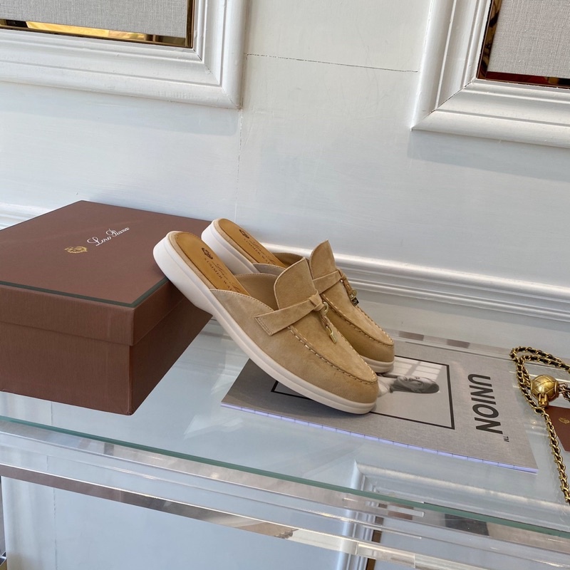 Giày sục nữ da lộn thương hiệu Loro Piana da thật cao cấp