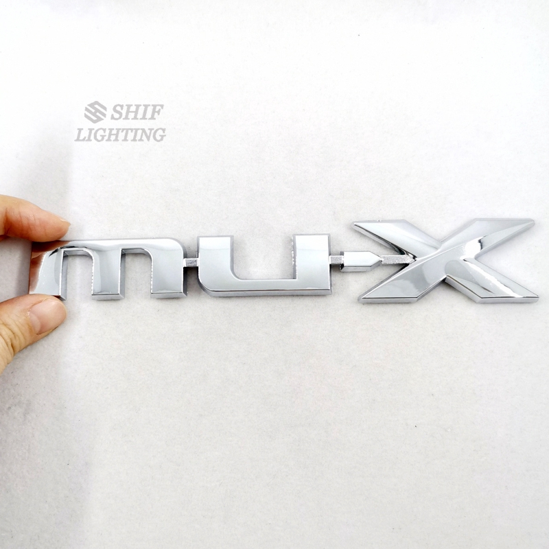 Decal dán trang trí xe hơi hình logo chữ MUX MU-X bằng ABS Chrome thay thế cho ISUZU