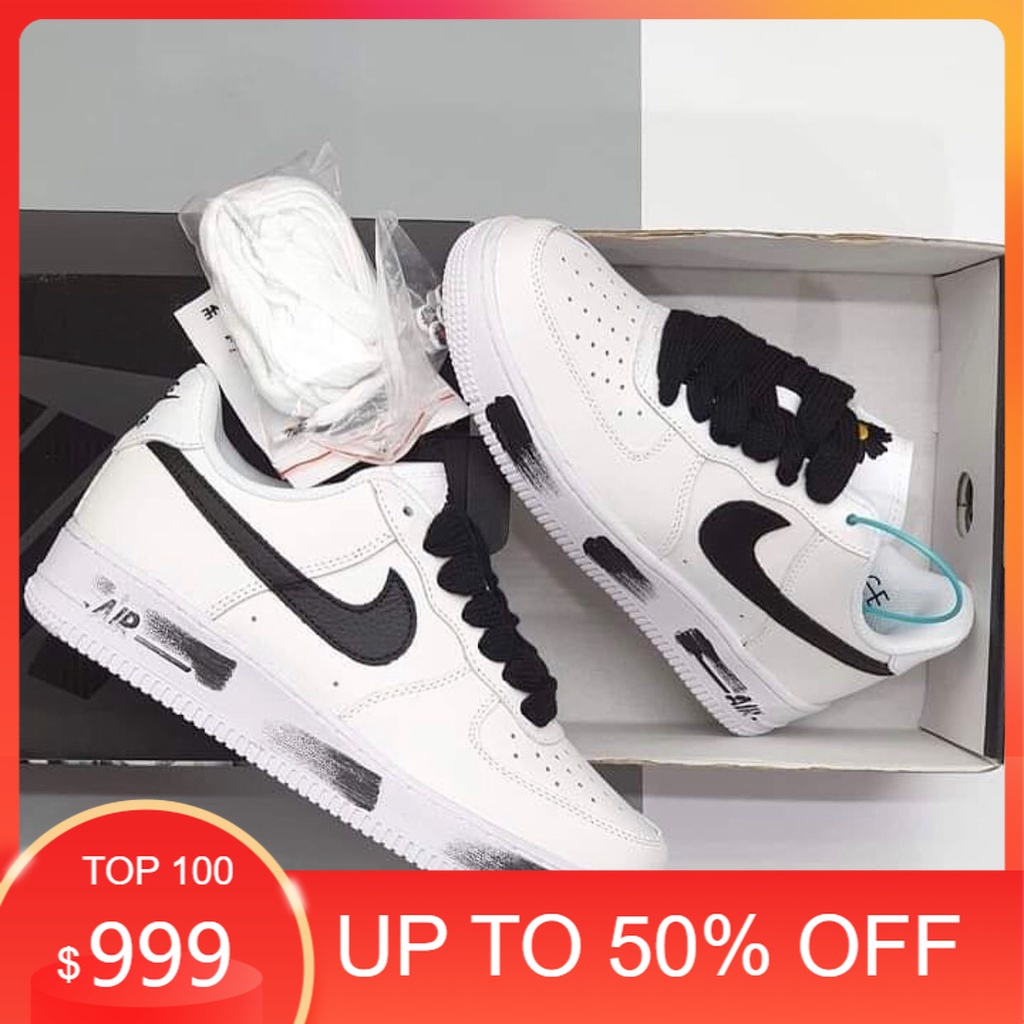 Giày Sneaker Nam Nữ Trắng Cổ Thấp Tăng Chiều Chiều Cao Nike AF1 Hoa Cúc Đế Khâu Da Cao Cấp