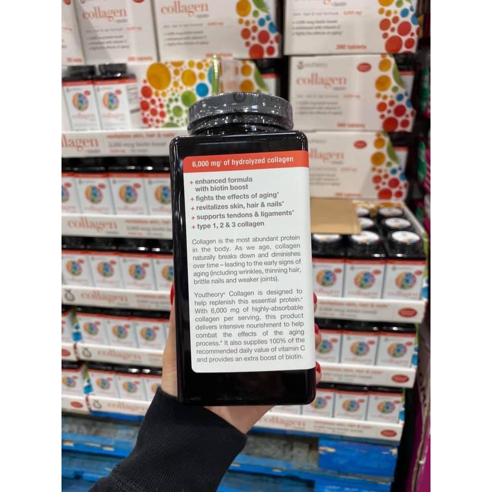 Mẫu Mới Nhất Viên Uống Bổ Sung Collagen Youtheory +BIOTIN Chính Hãng Mỹ 390 Viên Type 1,2&amp;3