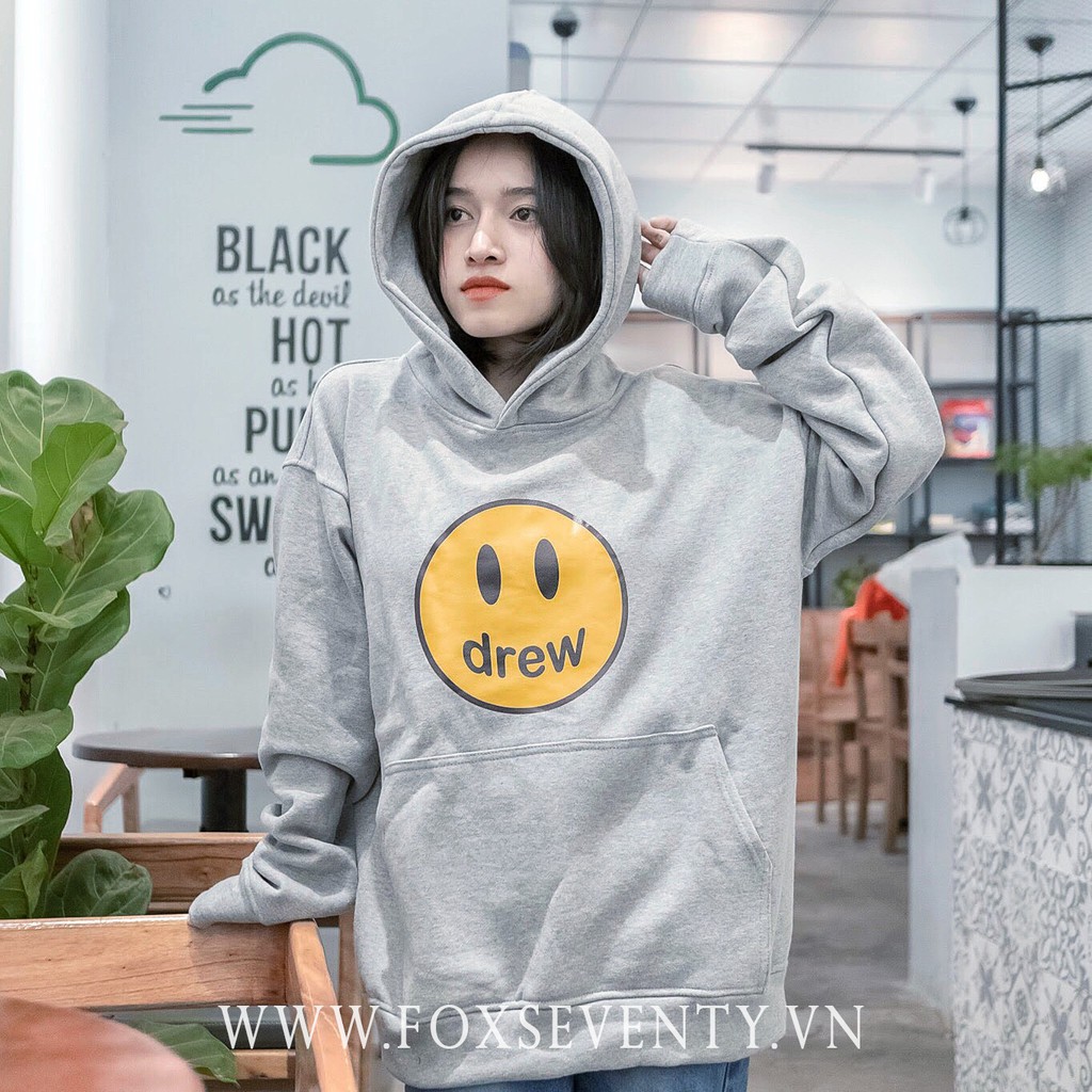 Áo hoodie nỉ cotton màu xám mềm mịn, in hình đẹp, chất dày( Nam nữ đều mặc được )